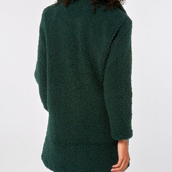 Noisy May Teddy Sherpa Fluffy Coat Emerald Green Soia Kyo - Picture 3 of 9